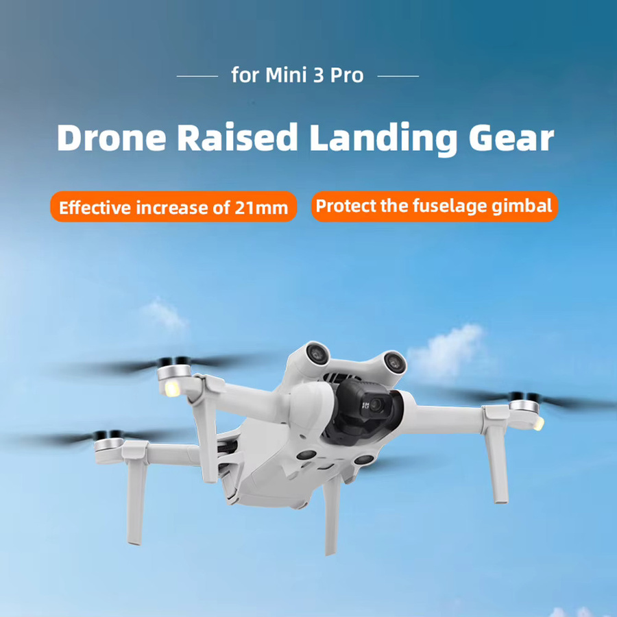 4-teiliges faltbares Landegestell in Weiß für deine DJI Mini 3 Pro Drohne mit Schnellverschluss-Funktion - Bild 1
