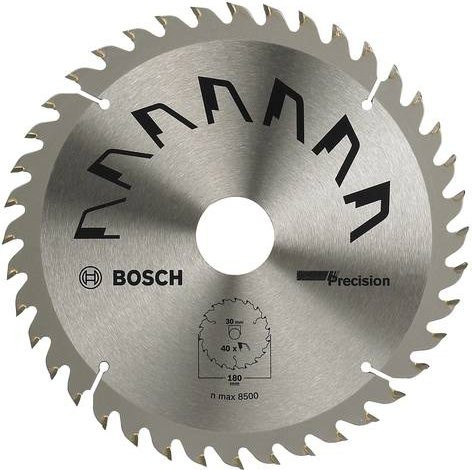 Bosch Precision Hartmetall Kreissägeblatt Silber Durchmesser: 180 mm, Bohrung: 30 mm, Zähneanzahl: 40 - Bild 1