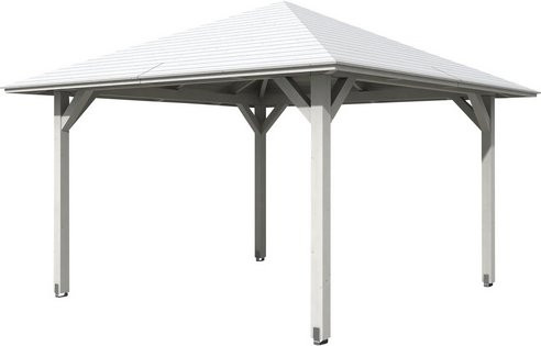 Skan Holz Pavillon Cannes 2 aus Holz in Weiß mit Zeltdach, B/T/H: 359 x 359 x 359 cm - Bild 3