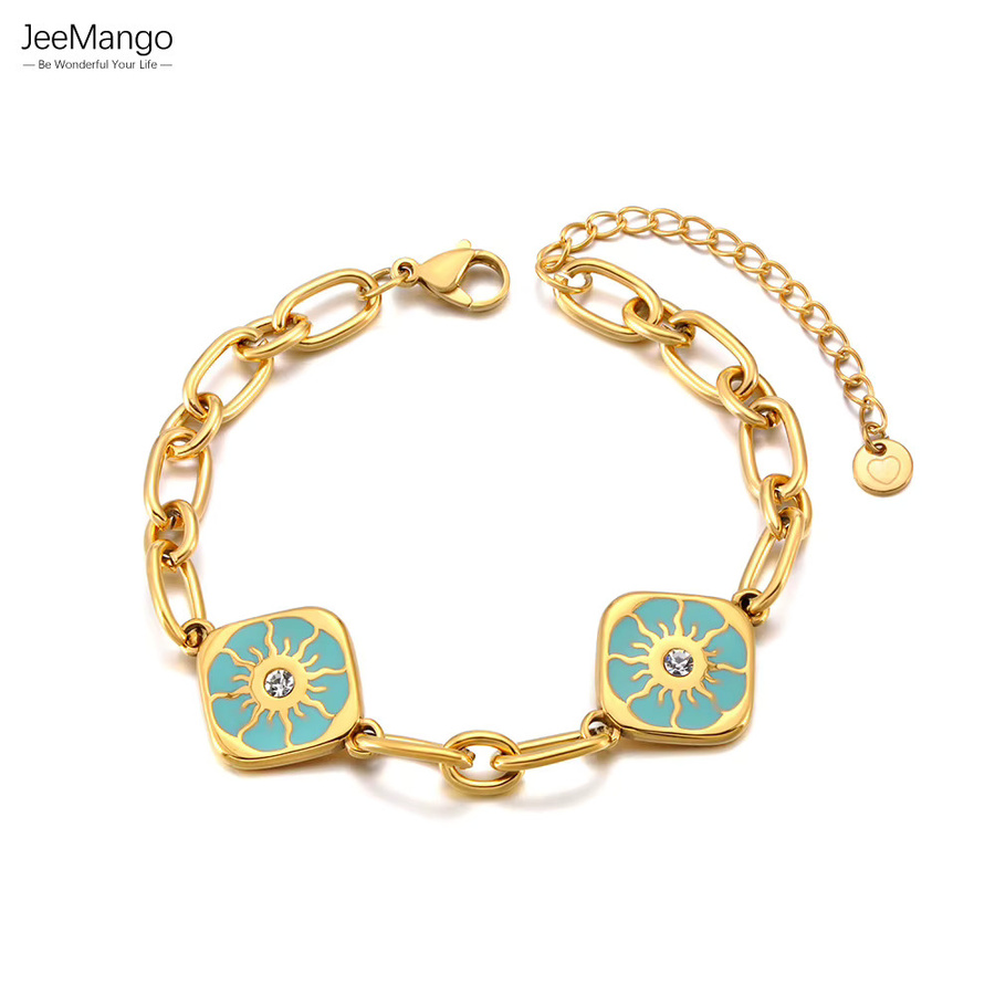 JeeMango Gliederketten-Armband, Edelstahl, vergoldet, Damen - Bild 2