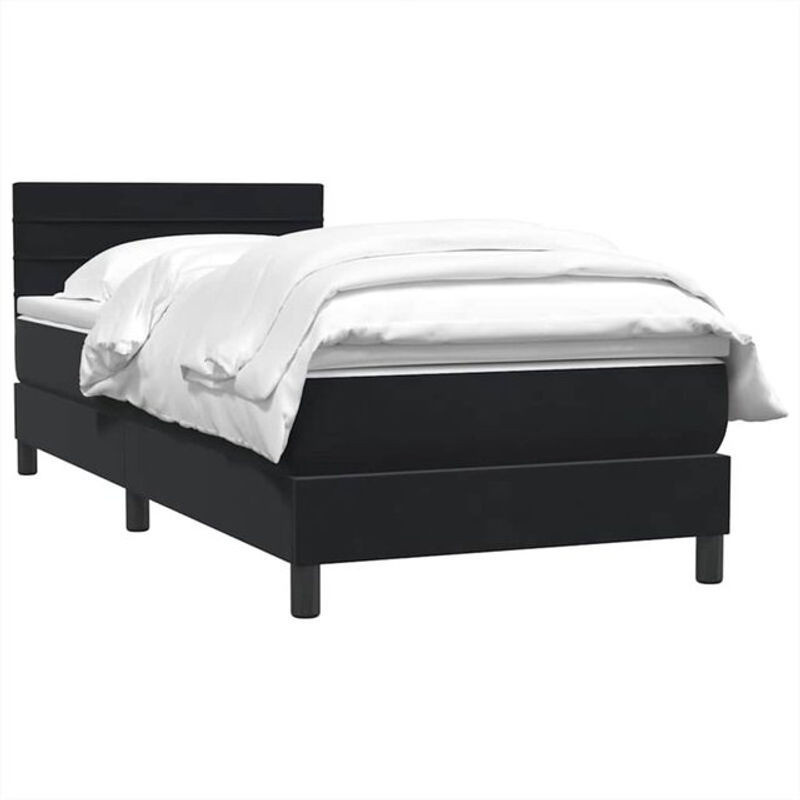 vidaxl Boxspringbett mit Matratze aus Samt in Schwarz B/T/H: 90 x 78 x 210 cm - Bild 1