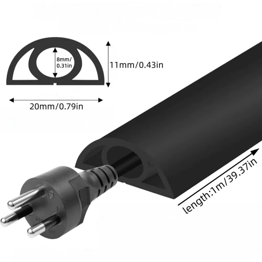 PVC Kabelkanal als weiche Kabelabdeckung zur Wandmontage, Farbe: Braun, Länge: 100 cm, Breite: 2 cm - Bild 2