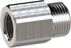 Riegler Reduziernippel lang Edelstahl 1.4571 Silber G 1/8 a. zu G 1/8 i. SW 14 - Bild 1