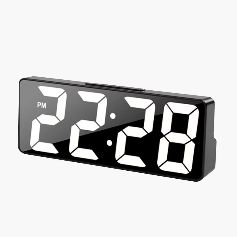 WOKLOK Sprachgesteuerter Digitaler Wecker mit Temperatur- und Datumsanzeige, 2 Alarme, Nachtmodus und USB-Anschluss, Tischuhr in Schwarz oder Weiß - Bild 6