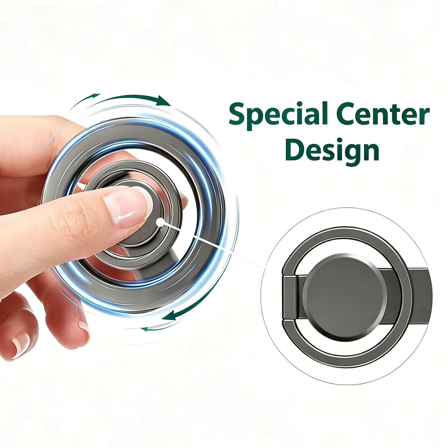 VIKEFON Magnetischer Fidget Spinner Handyhalter mit Fingerring-Ständer für MagSafe iPhone und Samsung Xiaomi - Bild 4