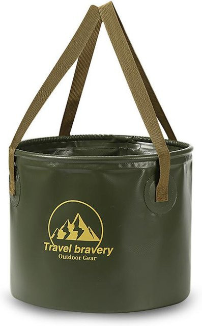Zusammenklappbares Reisebecken von Yiran Furniture in Grün, multifunktionales und wasserdichtes Campingbecken für Wandern und Aufbewahrung, 10 l oder 20 l - Bild 1