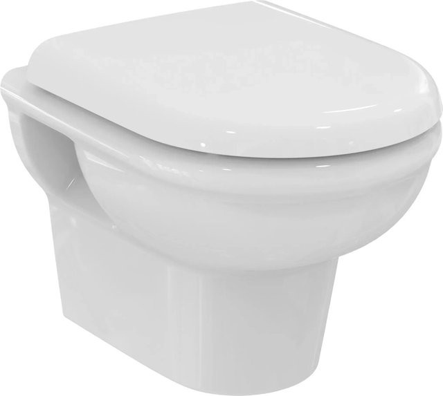 Ideal Standard Wand-WC-Paket Exacto in Weiß, wandhängendes Keramik-WC mit Rimless-Spülung, Soft-Close-Sitz und Washdown-Funktion, B/T/H: 48,0 x 35,5 x 35,0 cm - Bild 1