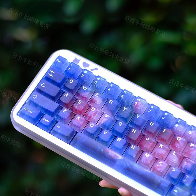 Venit Keys PC-Tastenkappen mit Rosenmotiv, 122 Tasten, matt-transparent, Cherry-Profil für mechanische MX Cherry-Tastaturen, Multicolor - Bild 1