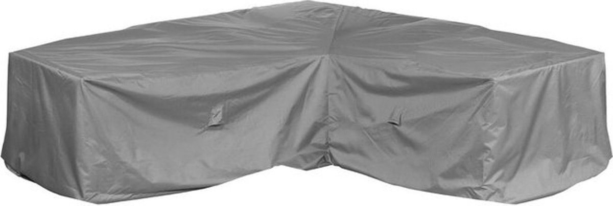 Premium Loungegruppe in L-Form als asymmetrisches Ecksofa von MEHR GARTEN aus Kunststoff in Schwarz und Grau - Bild 1