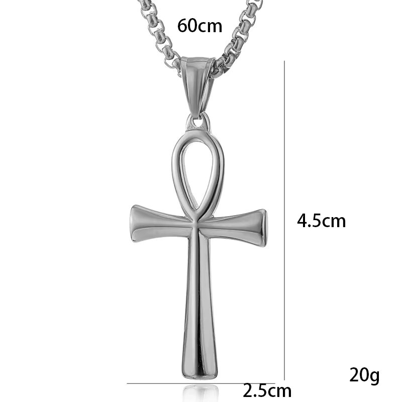 DAIPAN Halskette Ägyptische Ankh, Edelstahl, Unisex - Bild 2