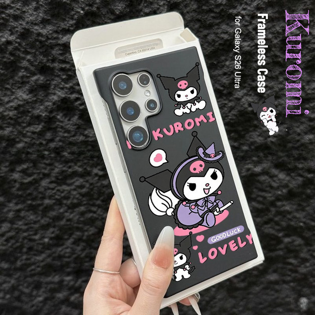 Sanrio Hello Kitty Rahmenlose Schutzhülle für Samsung Galaxy S26 Ultra S25 S24 S23 S22 FE Plus in Schwarz - Bild 1