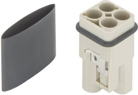 HARTING Stifteinsatz 3 Crimpen in Grau und Weiß aus Kunststoff, Artikelnummer 09120033052 - Bild 1