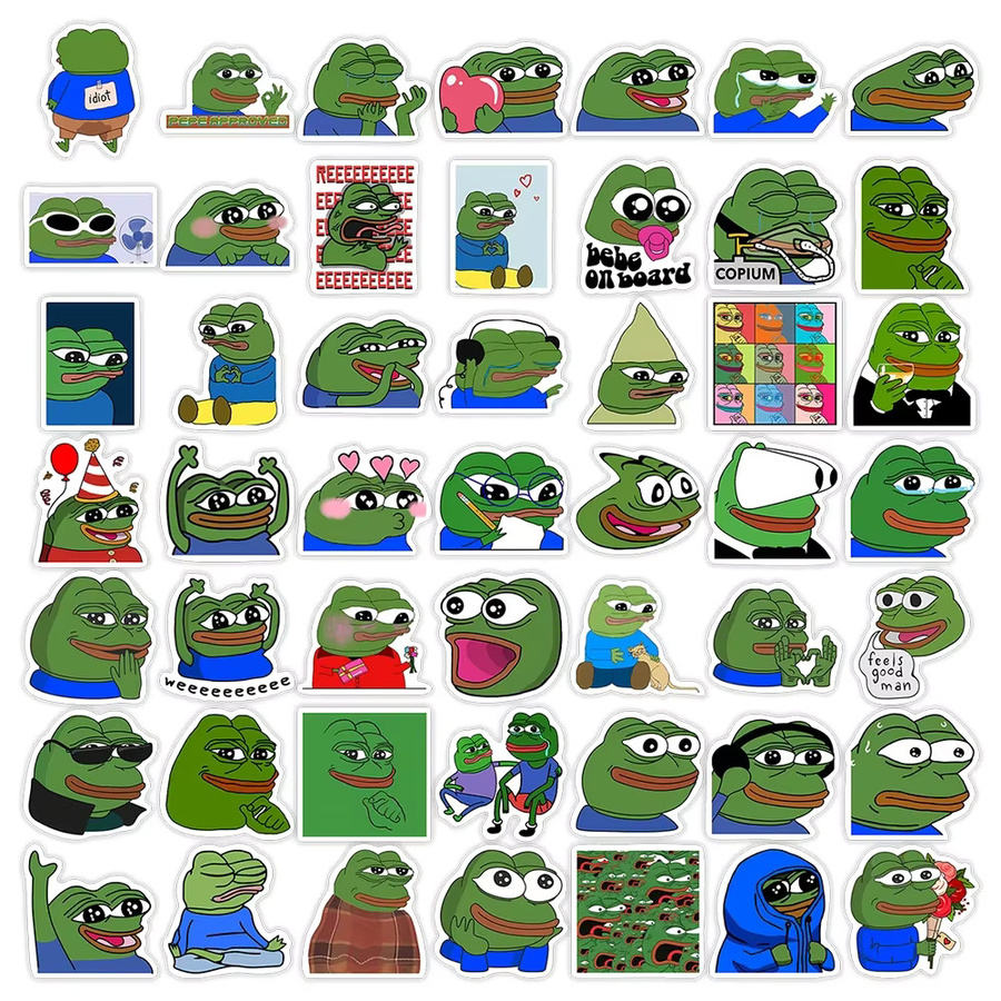 Pepe Frosch-Aufkleber Set in Multicolour, wasserfeste Graffiti-Aufkleber für Laptop, Skateboard und Telefon - Bild 4
