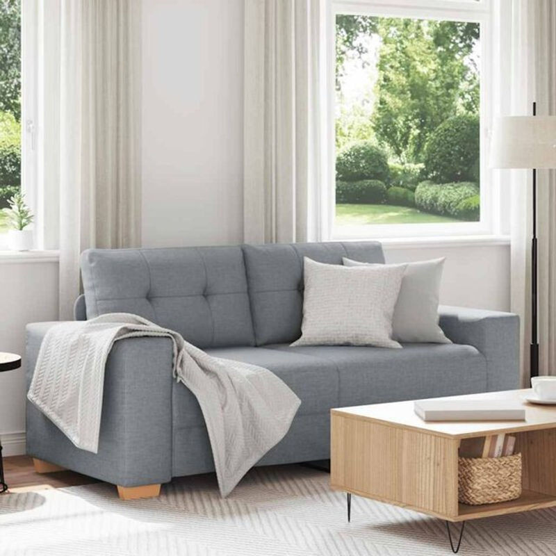 Modernes vidaxl 2-Sitzer-Sofa aus Stoff in Grau mit einer Breite von 140 cm - Bild 1