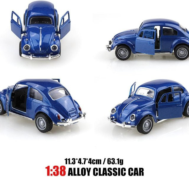 Linyi toy car Retro Käfer Legierung Auto Modell, Metall, Blau, ab 14 Jahre - Bild 1
