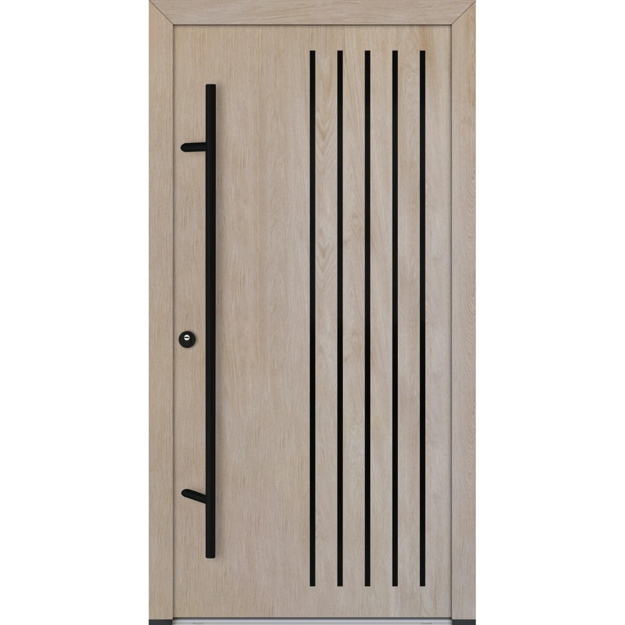 FM Türen Innen Tür AS68 Modell 64 Turner-Eiche Links mit Beschläge Set in Braun und Stahl, B: 110 cm, H: 210 cm - Bild 2