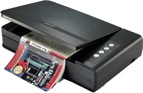 Plustek OpticBook 4800 Flachbett-Buchscanner in Schwarz mit 1200 x 1200 dpi und USB-Anschluss für Bücher, Dokumente, Fotos und Visitenkarten - Bild 1
