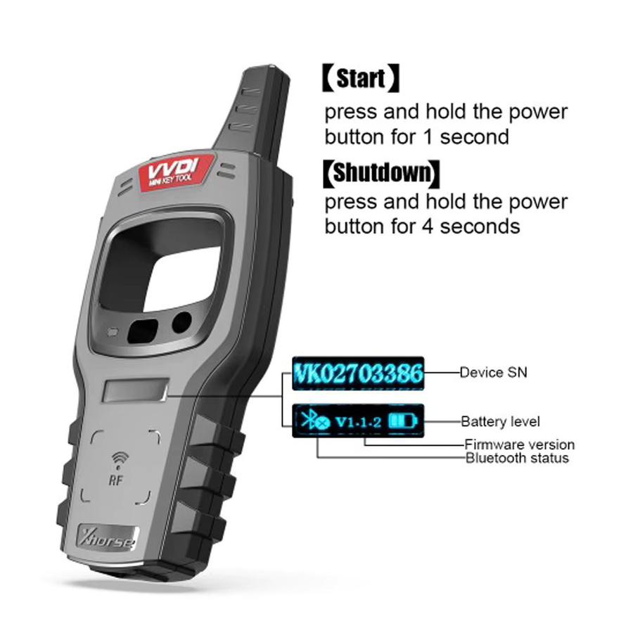 Xhorse VVDI Mini Key Tool Global Auto Schlüssel Programmierer mit Bluetooth für Android und iOS zur Programmierung von 4D 4C ID48 XKB501EN 96bit 48-Clone Fernbedienungen und XT27 Super Chip - Bild 2