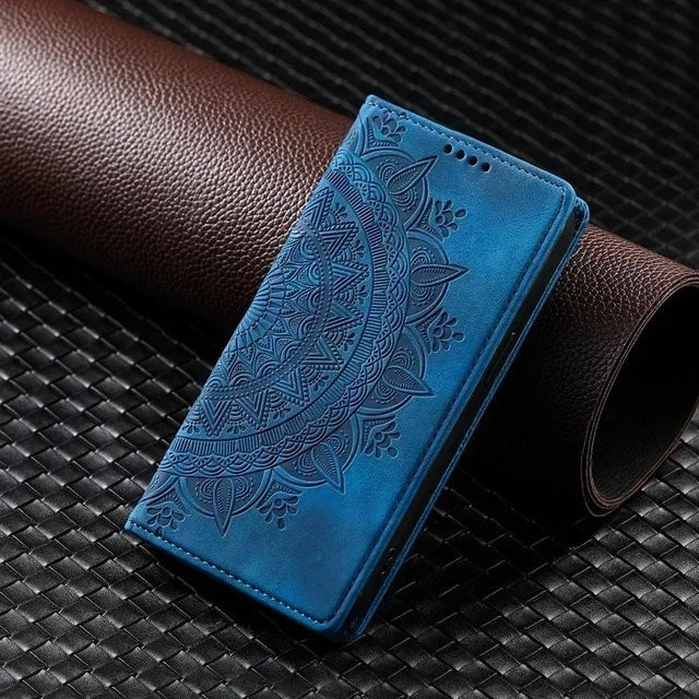 Magnetische Handyhülle mit Mandala Muster für Samsung Galaxy S24 S23 S22 S21 S20 Ultra FE in Blau - Bild 1