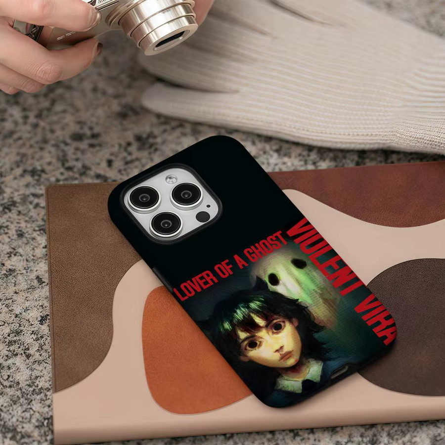 V-VIOLENT VIRA Handyhülle für iPhone 17 16 15 14 13 12 Pro Max Plus glänzende HD-Doppelschicht-Flüssigkeits-Hartschale in Schwarz und Weiß - Bild 4