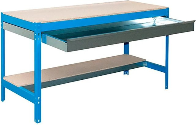 PROREGAL Werkbank Buffalo mit Schubfach, Blau, Höhe: 84 cm, Breite: 150 cm, Tiefe: 76 cm, Traglast 600 kg - Bild 1
