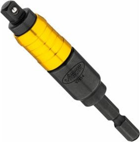 Vigour Steckschlüssel Adapter mit Gelenk V7614, 1/4 Zoll Sechskant auf 1/4 Zoll Vierkant, 16 mm, Gelb - Bild 1