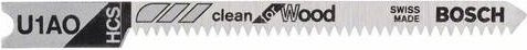 Bosch Stichsägeblatt U 1 AO Clean for Wood HCS, 3er-Pack, Silber - Bild 1