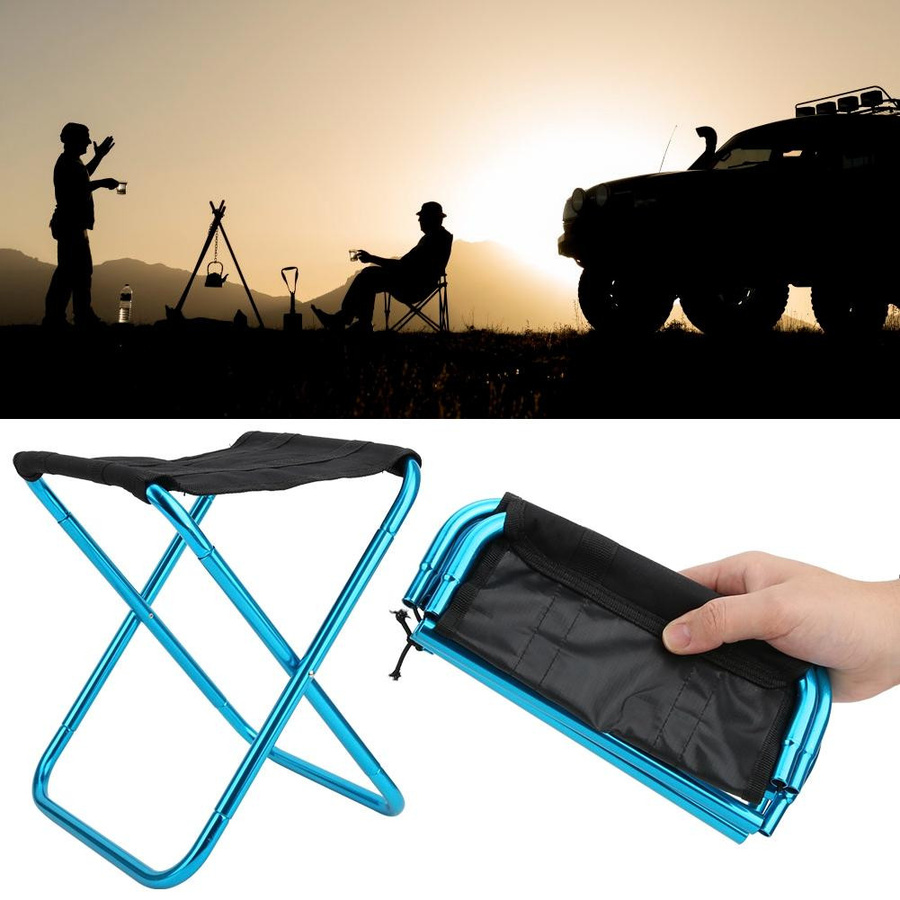 Fishine Blauer Outdoor Mini Faltstuhl aus Aluminiumlegierung und Oxford-Tuch für Camping, Angeln und Klettern - Bild 5