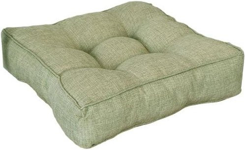 Quadratisches Sitzkissen aus atmungsaktivem Baumwollleinen in Hellgrün, gepolstert und superweich für Stuhl, Sofa oder Boden - Bild 1
