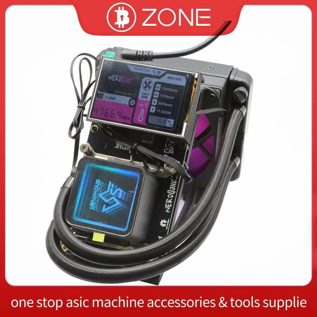 NerdQaxe++ Hydro Open-Source Bitcoin-Miner mit großem Display und 2.4G WiFi in Schwarz - Bild 1