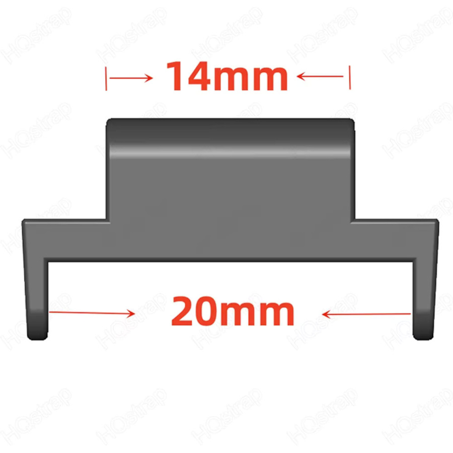 HQstrap Uhrenarmband Adapter Kunststoff, 14mm bis 20mm, Schwarz, Unisex - Bild 2