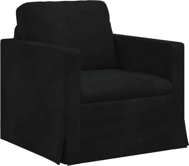 vidaXL Sofa in Schwarz aus Samt mit modernem Design B/T/H: 78 x 78 x 80 cm - Bild 1