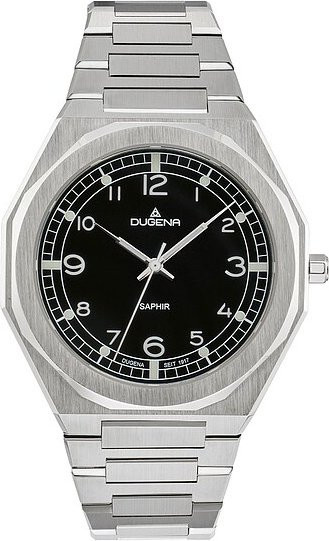 Dugena Herrenuhr, Quarz, Edelstahl, Schwarz, 42 mm - Bild 1