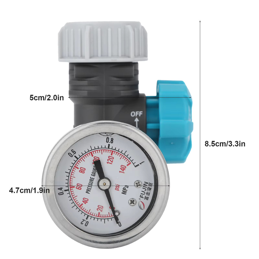 VBESTLIFE Wasserdruckregler-Ventil mit Manometer und 3/4 Zoll Anschluss für die Gartenbewässerung, Mehrfarbig - Bild 3