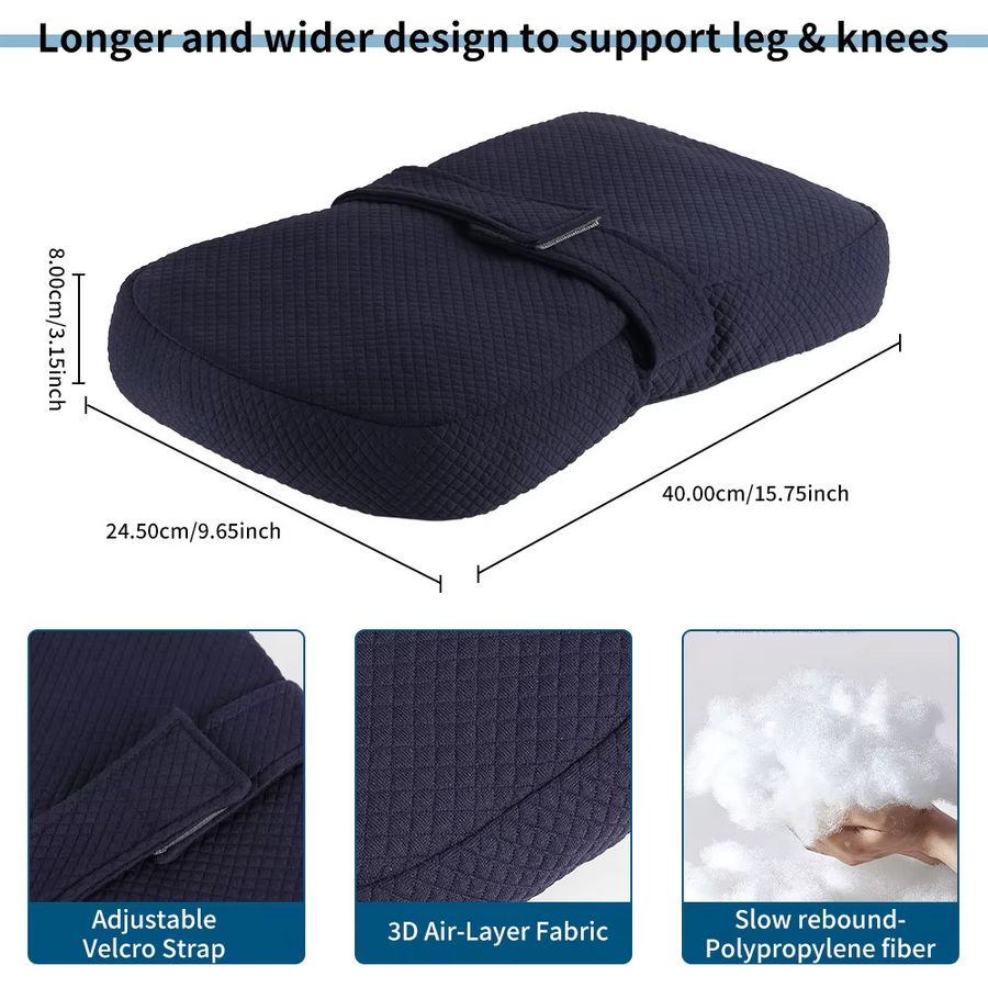 Ergonomisches Kniekissen von OOAGE in Grau für Seitenschläfer zur Linderung von Rücken-, Hüft- und Gelenkschmerzen - Bild 2