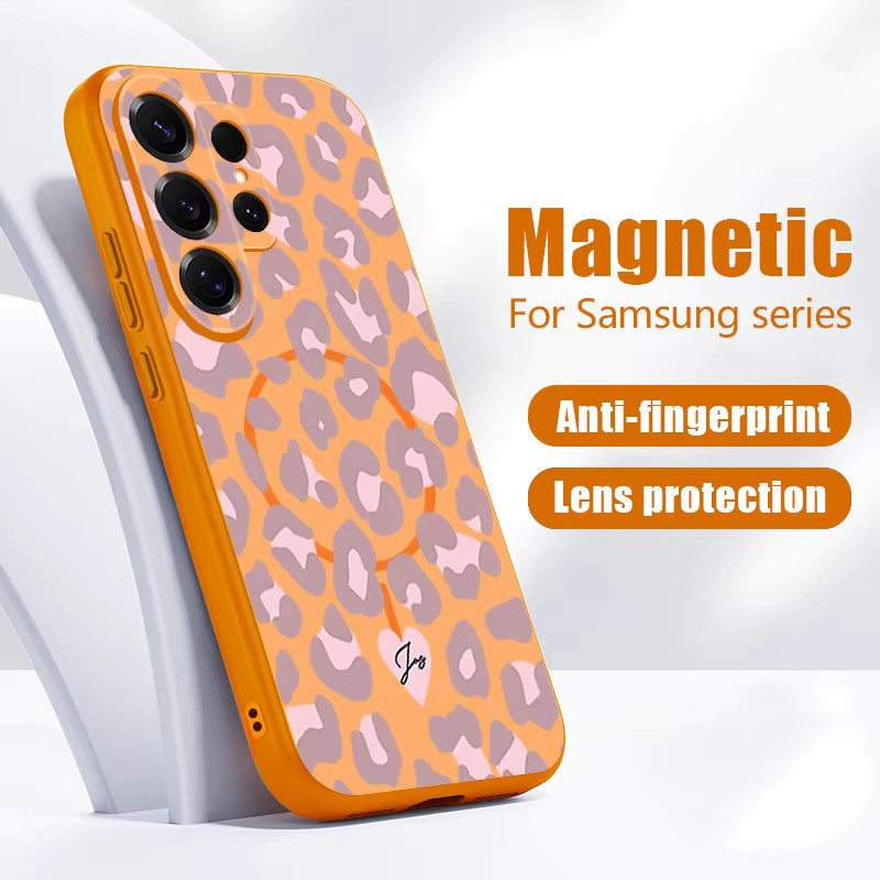 Magnetische Handyhülle mit Leopardenmuster in Rosa für Samsung Galaxy S25 S26 Ultra S24 S23 FE A17 A56 A37 A16 A55 A15 A36 A55 5G Cover - Bild 4