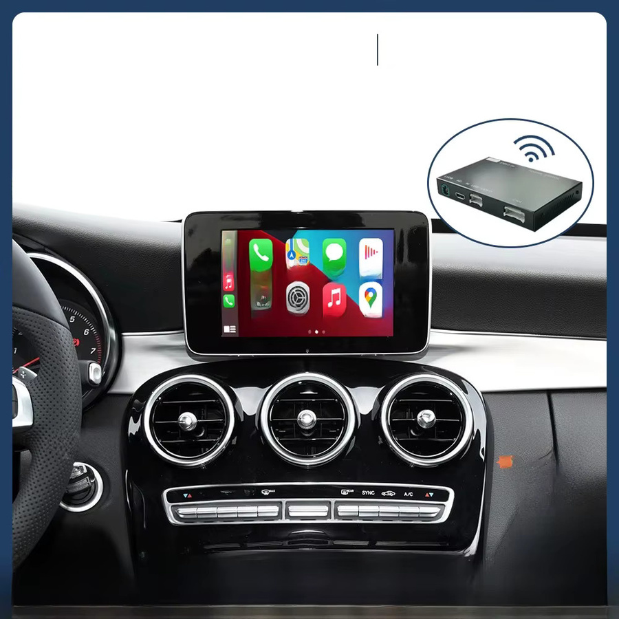 RoadTop Wireless CarPlay und Android Auto Adapter für Mercedes Benz C-Klasse & GLC NTG 5.0 (2015-2018) mit Mirror Link und AirPlay in Schwarz - Bild 1