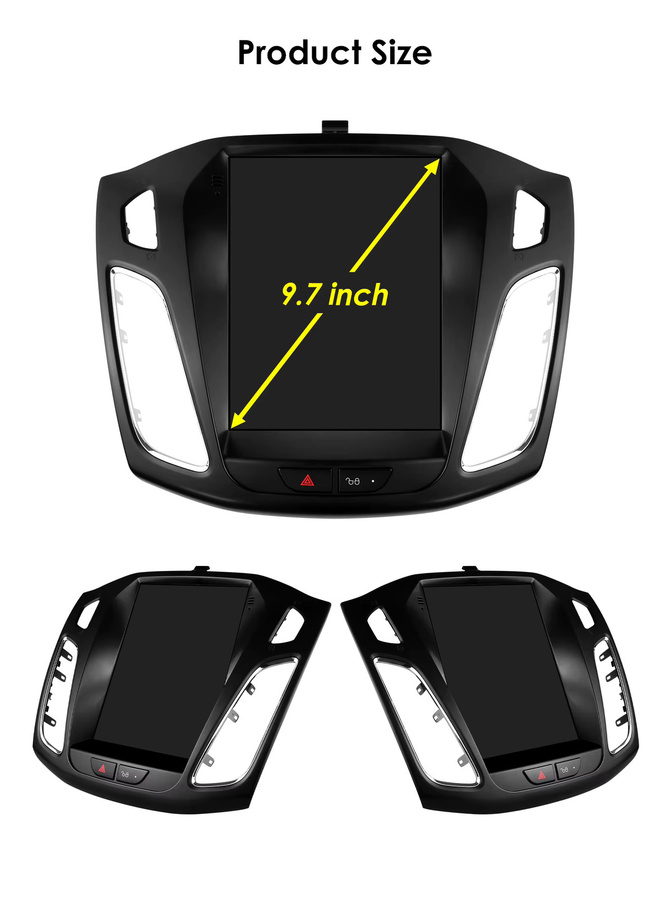 Hizpo Tesla-Style Android Autoradio für Ford Focus 3 Mk 3 (2011-2019) mit 9,7 Zoll Display, Wireless CarPlay, Android Auto, GPS und 4G in Schwarz - Bild 4