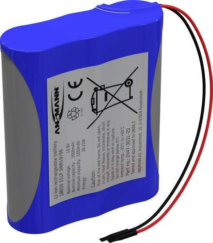 Ansmann 3S1P Li-Ion Akkupack 10.8V 3500 mAh mit 3x 18650 Zellen in Blau - Bild 1