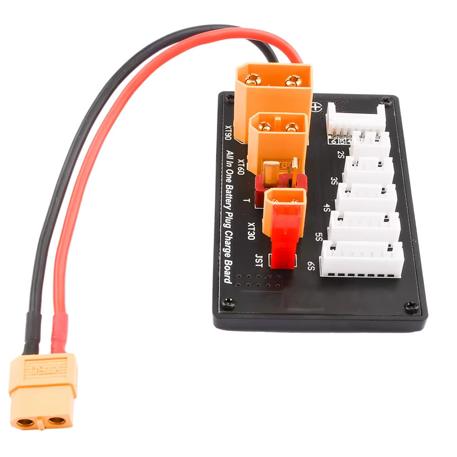 diymore Parallele Ladeplatte für Lipo-Akkus 2-6S mit XT30 XT60 und XT90 Anschlüssen in Schwarz - Bild 2