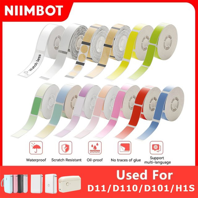 Niimbot Selbstklebendes Etikettenpapier für D11 D101 D110 H1S, Weiß, wasserfest und ölbeständig - Bild 1