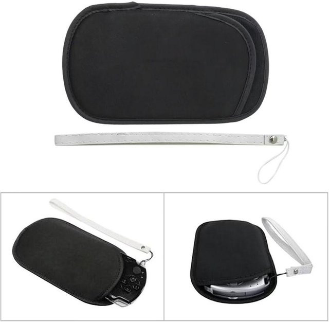 Schützende Aufbewahrungstasche Sony PSP 1000 2000 3000 Reisebeutel in Schwarz mit Handgelenkschlaufe - Bild 1