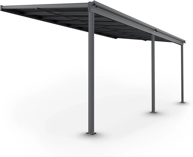 Juskys Terrassendach Borneo Aluminium in Dunkelgrau mit Doppelstegplatten, B: 550 cm, T: 300 cm - Bild 2