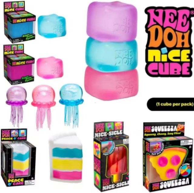 Schylling NeeDoh Nice Cube, sensorischer Anti-Stress-Block, Fidget-Spielzeug - Bild 1