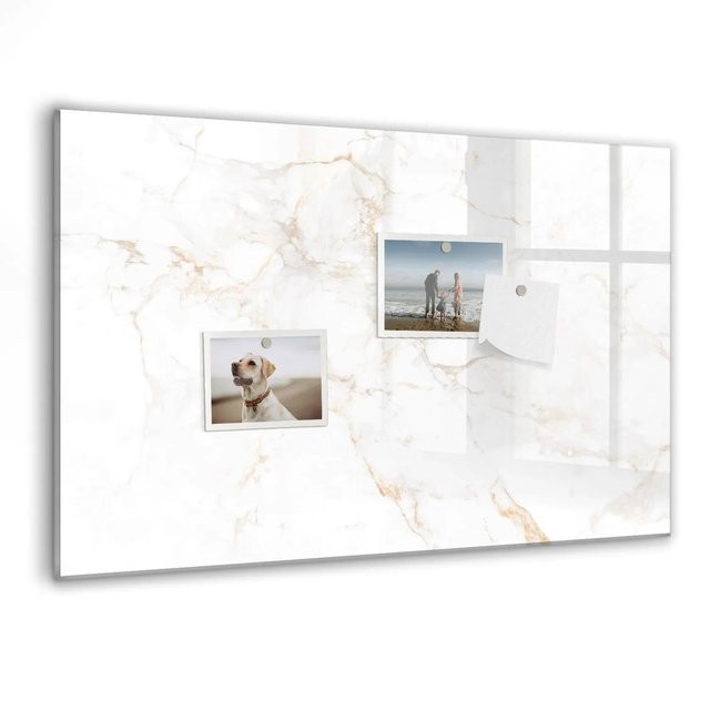 Tulup Magnetische Glassboard Beschreibbare Magnettafel in Eleganter Marmor Optik, Farbe: Schwarz/Weiß, B/H: 60 x 40 cm - Bild 1