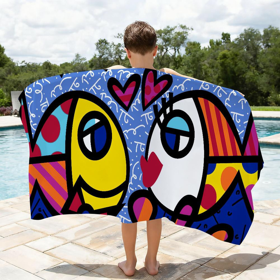 Schnelltrocknendes Kunsthandtuch R-Romero B-Britto für Dusche, Sauna, Reise und Fitness, Multicolor, Breite: 30 cm, Höhe: 60 cm - Bild 4