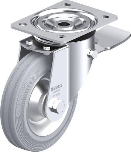 Blickle Lenkrolle L-V 162R-ST-SG mit Feststeller in Silber und Grau, Rad-Durchmesser: 160 mm, Tragfähigkeit: 135 kg - Bild 1