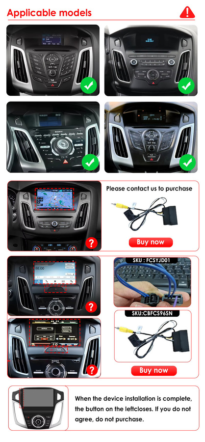 OSSURET Android Autoradio-Player mit 9,7 Zoll Bildschirm für Ford Focus 2 3 mk2 mk3, Multimedia Stereo mit GPS, RDS, DSP und Carplay, Schwarz - Bild 4
