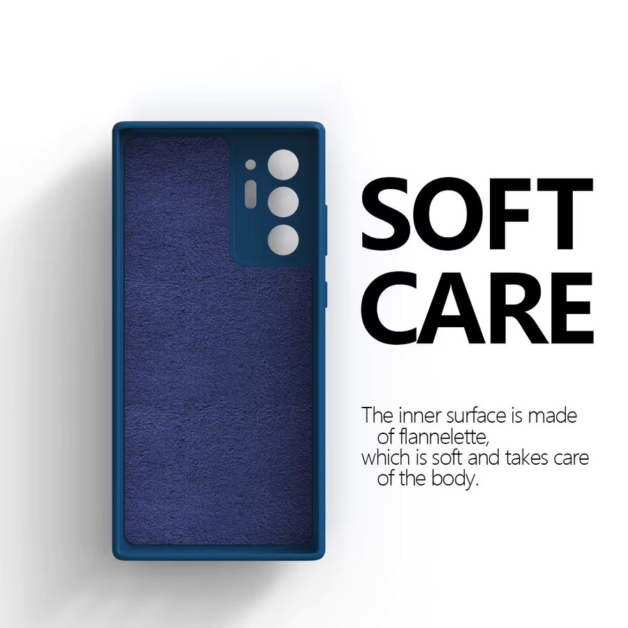 Original Flüssigsilikonhülle für Samsung Galaxy Note 20 Ultra, Note 20, A55, A35 und A15 in Blau, stoßfeste Soft-Touch-Rückseite - Bild 2