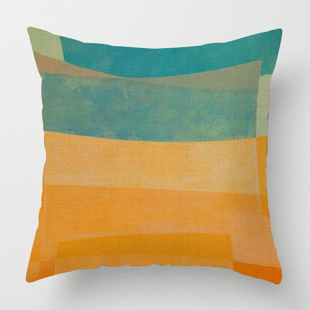 JMG Clothing Kissenhülle mit abstraktem geometrischem Design in Multicolour, Nordischer Stil aus Leinen und Baumwolle, B/T/H: 40 x 40 x 0 cm - Bild 1